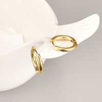 Fashion Simple Small Titanium Steel 18k Gold Plating Women's Ear Clip Earrings main image 3