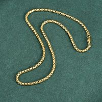 Mode Einfache Gold Frauen Titan Stahl Vergoldet 18k Schlüsselbein Kette Halskette main image 1