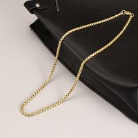 Fashion Simple Gold Women's Titanium Steel Plated 18k Clavicle Chain Necklace main image 4
