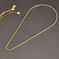 Mode Einfache Gold Frauen Titan Stahl Vergoldet 18k Schlüsselbein Kette Halskette main image 2