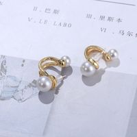 New Style Pearl Earrings French Minority Design Sense Sterling Silver Needle Elegant High-grade Earrings sku image 1