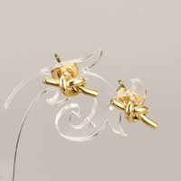 Fashion Simple Geometric Titanium Steel 18k Gold Plating Stud Earrings sku image 2
