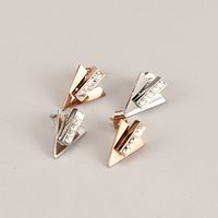 New Fashion V-shaped Diamond Inlaid Titanium Steel Ear Clip sku image 1