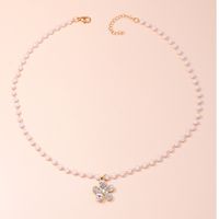 Fashion Ornament Sweater Chain Cherry Blossom Pendant Necklace sku image 1