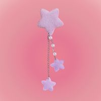 Mode Gland Perle En Peluche Rose Bleu Violet En Forme D'étoile Cheveux Clip Accessoires main image 3