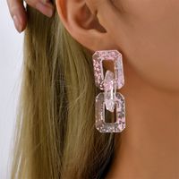 Ins Style Cartoon Style Exaggerated Geometric Square Arylic Printing No Inlaid Halloween Children's Day National Day Women's Earrings main image 4