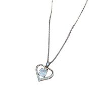 Fashion Heart-shaped Pendant Cross Chaintitanium Steel Necklace Valentine's Day sku image 1