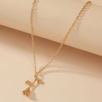 Fashion Simple Rose Flower Pendant Necklace Valentine's Day main image 4