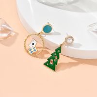 Fashion Cute Creative Cartoon Green Christmas Tree Earrings sku image 1