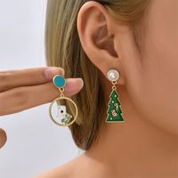 Fashion Cute Creative Cartoon Green Christmas Tree Earrings main image 1