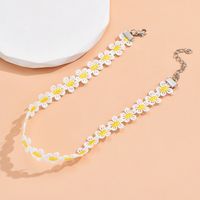 New Fashion Yellow Little Daisy Lace Choker Flower Necklace Wholesale main image 4