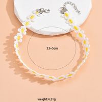 New Fashion Yellow Little Daisy Lace Choker Flower Necklace Wholesale main image 3