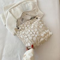 Fashion Lace Shoulder Women's Summer New Large Capacity Woven Tote Bag main image 3