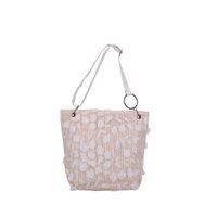 Fashion Lace Shoulder Women's Summer New Large Capacity Woven Tote Bag sku image 1