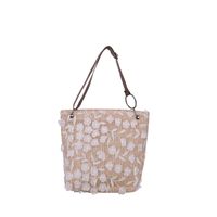 Fashion Lace Shoulder Women's Summer New Large Capacity Woven Tote Bag sku image 2