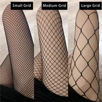 Femmes Noir Blanc Plaid Creux Bas Ultra-mince Jacquard Sexy Collants main image 6