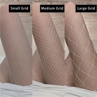 Women's Black White Plaid Hollow Stockings Ultra-thin Jacquard Sexy Pantyhose main image 3