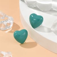 Fashion Multicolor Red Heart Shaped Women's Resin Ear Studs main image 5