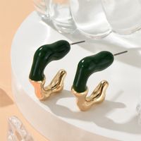 1 Piece Ins Style Nordic Style Exaggerated C Shape Epoxy Plating Gold Plated Alloy Ear Studs sku image 1