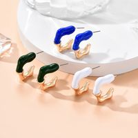 1 Piece Ins Style Nordic Style Exaggerated C Shape Epoxy Plating Gold Plated Alloy Ear Studs main image 2