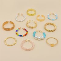 Fashion Simple New Color Beads Pearl Round Opening Knuckle Ring Suit 12-piece main image 2