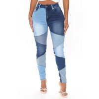 Commute Full Length Patchwork Jeans Skinny Pants main image 5