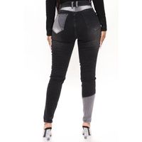 Commute Full Length Patchwork Jeans Skinny Pants main image 2