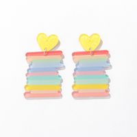 Fashion Rainbow Three-dimensional Printing Acrylic Earrings Simple Women main image 6