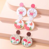 Fashion New Cartoon Embossed Bear Butterfly Flower Mushroom Acrylic Earrings main image 8