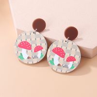 Fashion New Cartoon Embossed Bear Butterfly Flower Mushroom Acrylic Earrings main image 6