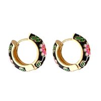Vente En Gros Bijoux Motif Fleur Boucles D&#39;oreilles En Cuivre Plaqué Or Multicolore Nihaojewelry sku image 3