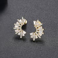 Jinse Qianxue Boucles D'oreilles Coréenne Style Simple De Mode De Femmes De Cuivre Incrusté De Zirconium Boucles D'oreilles Petites Boucles D'oreille De Cadeau Fabricant sku image 4