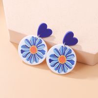 Fashion New Round Transparent Acrylic Flower Butterfly Shaped Earrings sku image 3