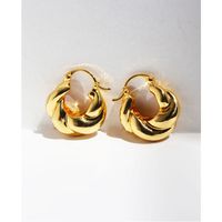 Fashion Delicate Novel Spiral Twist Ear Clip Glossy Earrings sku image 1