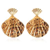 Exaggerated Leopard Print Shell-shaped Earrings sku image 6