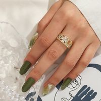 Fashion Retro Hollow Geometry Ethnic Simple Punk Pattern Copper Ring main image 2