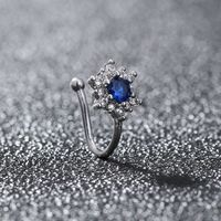 Fashion Mini Micro-inlaid Sunflower Zircon  Perforation-free Piercing  Copper Nose Ring main image 2