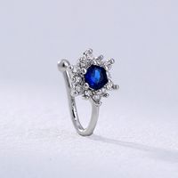 Fashion Mini Micro-inlaid Sunflower Zircon  Perforation-free Piercing  Copper Nose Ring main image 4