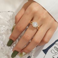 Mode Klassische Zirkon Diamant Retro Öffnung Einstellbar Kupfer Ringe main image 2