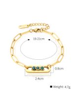 2022 New Style Copper Plating 18k Gold Natural Stone Thick Chain Bracelet main image 3