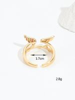 2022 New Fashion Angel Wings Plating 18k Gold Copper Ring main image 2