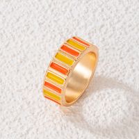 Fashion Jewelry Colorful Oil Letter Alloy Rainbow Single Ring main image 5