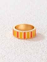 Fashion Jewelry Colorful Oil Letter Alloy Rainbow Single Ring main image 2