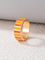 Fashion Jewelry Colorful Oil Letter Alloy Rainbow Single Ring main image 3