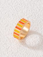 Fashion Jewelry Colorful Oil Letter Alloy Rainbow Single Ring main image 4