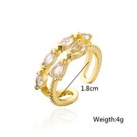 Fashion Copper Plated 18k Gold Micro Inlaid Zircon Geometric Open Ring main image 6