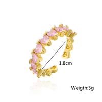 Fashion Copper Plated 18k Gold Micro Inlaid Zircon Geometric Open Ring main image 7