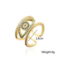 Fashion Copper Plated Real Gold Micro Inlaid Zircon Hollow Devil Eye Open Ring main image 4