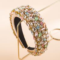 Fashion Baroque Rhinestone Headband Plus-sized Wide Brim Accessories main image 3