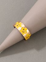 Fashion Irregular Geometric Drip Finger Ring Simple Alloy Yellow Smiley main image 2